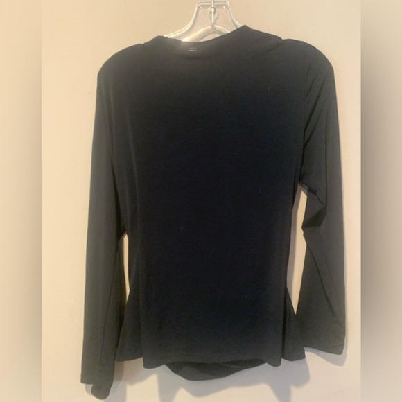 Calvin Klein Black Asymmetrical Draped Blouse - Picture 2 of 3
